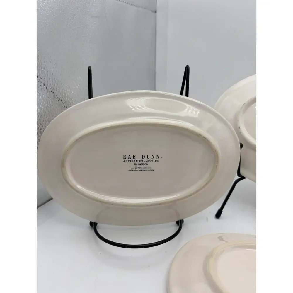 Rae Dunn Oval Snack Plates 8